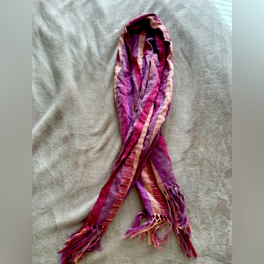 Pink purple and peach scarf